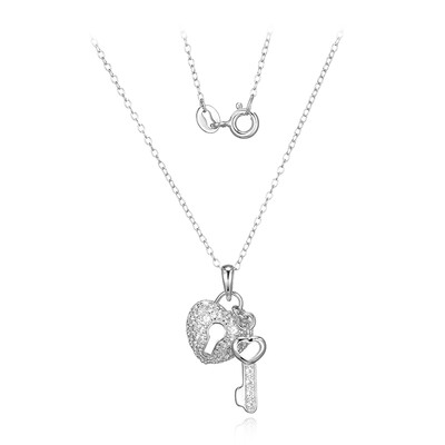 Collana in argento con Topazio Bianco