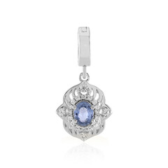 Ciondolo in argento con Zaffiro Ceylon Blu