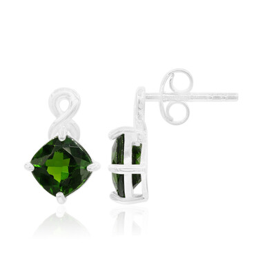 Orecchini in argento con Diopside Russo