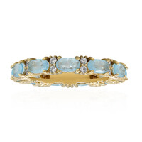 Anello in argento con Quarzo blu pastello