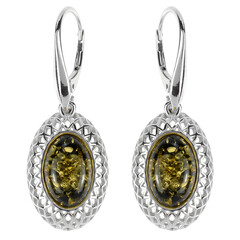 Orecchini in argento con Ambra Verde