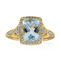 Anello in oro con Acquamarina Brasiliana AAA (CIRARI)