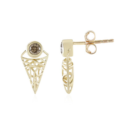 Orecchini in oro con Diamante Champagne I2 (Ornaments by de Melo)