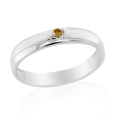 Anello in argento con Diamante Giallo I3