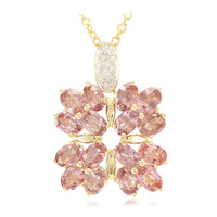 Collana in oro con Zaffiro Padparadscha (non riscaldato) (AMAYANI)
