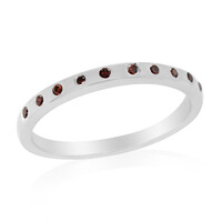 Anello in argento con Diamante Rosso I3