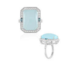 Anello in argento con Calcedonio Acqua