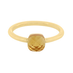 Anello placcato in oro con Citrino