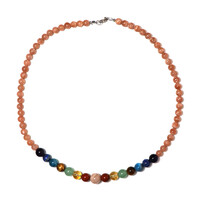 Collana in argento con Pietra di Luna Pesca (Riya)