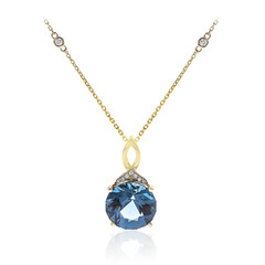 Collana in oro con Topazio Blu Londra