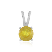 Ciondolo in argento con Zaffiro Giallo del Madagascar