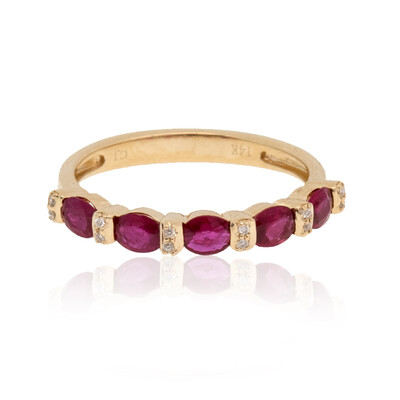 Anello in oro con Rubino Mozambico AAA (CIRARI)