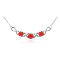 Collana in argento con Opale Rosso dell'Etiopia