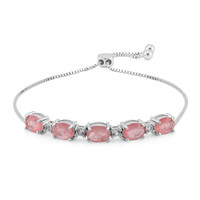 Bracciale in argento con Quarzo rosa pastello
