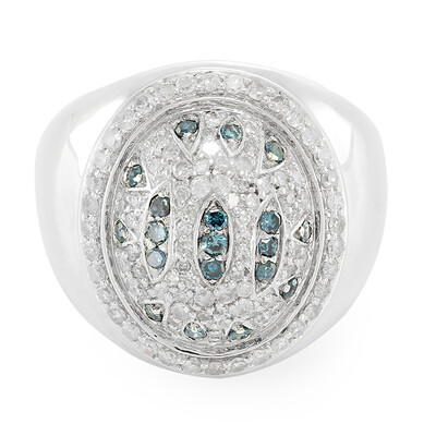 Anello in argento con Diamante Blu