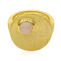 Anello placcato in oro con Quarzo Rosa