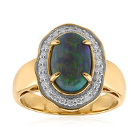 Anello in oro con Opale Nero di Lightning Ridge (de Melo)
