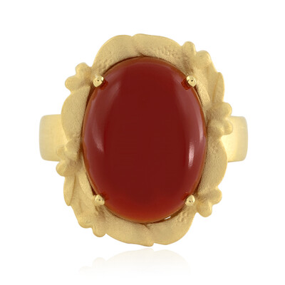 Anello placcato in oro con Onice