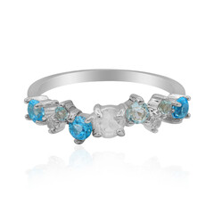 Anello in argento con Pietra di Luna Arcobaleno
