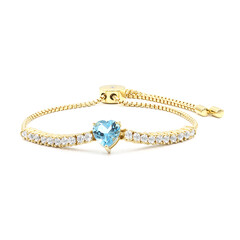 Bracciale in argento con Topazio Blu Svizzero