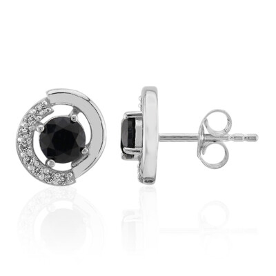 Orecchini in argento con Zaffiro Nero