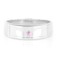 Anello da uomo in argento con Zaffiro Ceylon Rosa