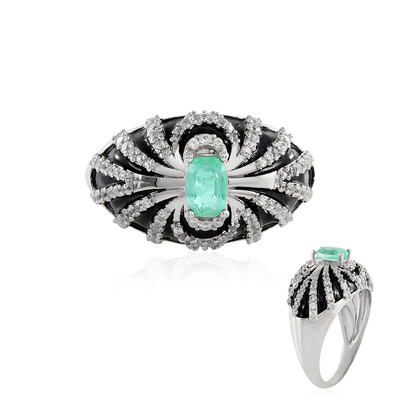 Anello in argento con Smeraldo Colombiano (SAELOCANA)