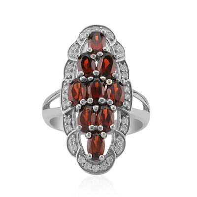 Anello in argento con Granato Mozambico