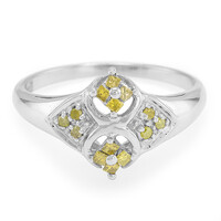 Anello placcato in platino con Diamante Fancy