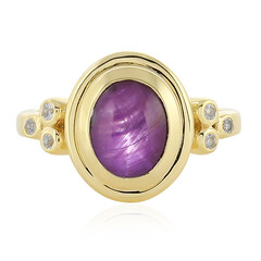 Anello in argento con Rubino Stellato Channapatna