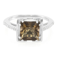 Anello in argento con Quarzo Fumè