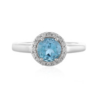 Anello in argento con Topazio Blu Svizzero