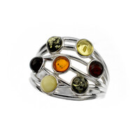 Anello in argento con Ambra Baltica