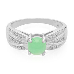Anello da uomo in argento con Crisoprasio Imperiale
