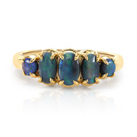 Anello in oro con Opale Nero di Lightning Ridge (Mark Tremonti)