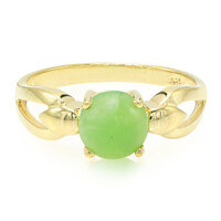 Anello placcato in oro con Crisoprasio Imperiale