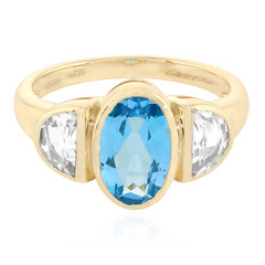 Anello in oro con Topazio Blu Svizzero (La Revelle)
