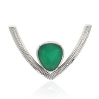 Ciondolo in argento con Calcedonio Verde