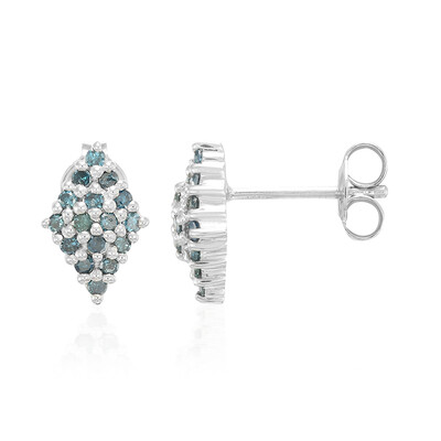 Orecchini placcati in platino con Diamante Fancy