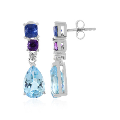 Orecchini in argento con Topazio Blu Svizzero