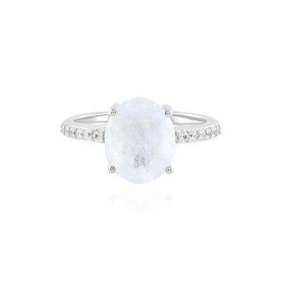 Anello in argento con Pietra di Luna Arcobaleno