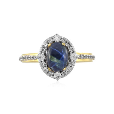 Anello in argento con Zaffiro Stellato Blu
