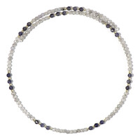 Collana rigida in acciaio con Iolite del Madagascar (Riya)