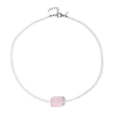 Collana in argento con Quarzo Rosa
