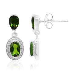 Orecchini in argento con Diopside Russo