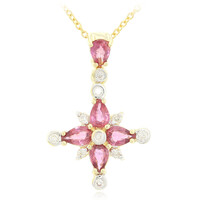 Collana in oro con Zaffiro Padparadscha (non riscaldato) (AMAYANI)