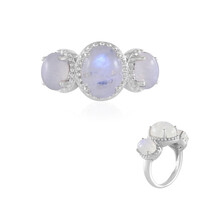 Anello in argento con Pietra di Luna Arcobaleno