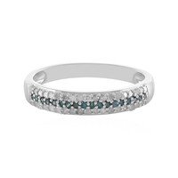Anello in argento con Diamante Blu I4