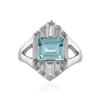 Anello in argento con Topazio Blu Cielo