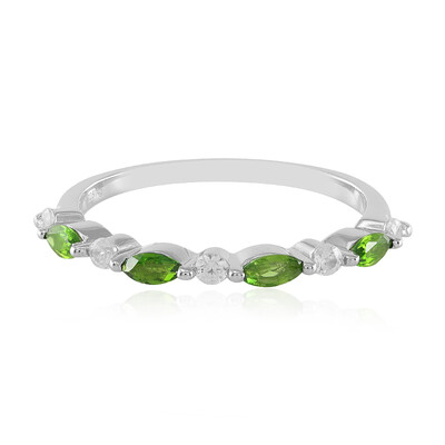 Anello in argento con Diopside Russo